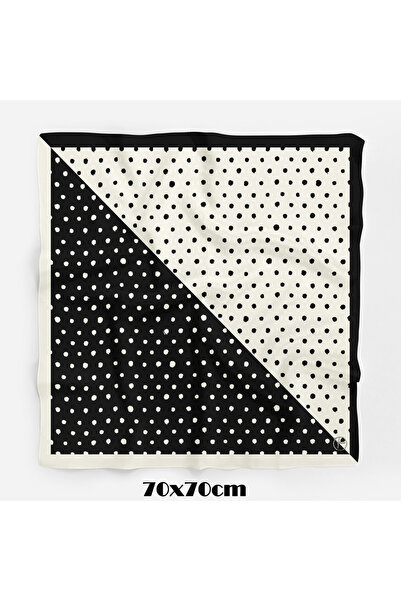 tuaipek İkilem Puantiye Desen 70*70cm Bandana/Fular
