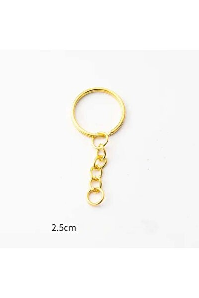 iğne izi 100 Pieces at Wholesale Price Round 2.5cm Keychain Ring with Chain a...