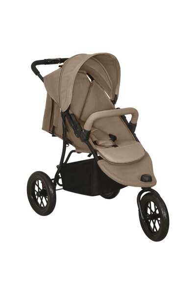 vidaxl Baby stroller, taupe gray, steel