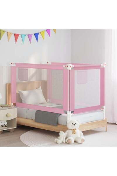 vidaxl Children's bed guardrail, pink, 140x25 cm, textile