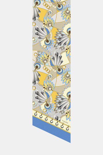 Vakko MAVİ GEOMETRİK DESENLİ TWİLL FULAR