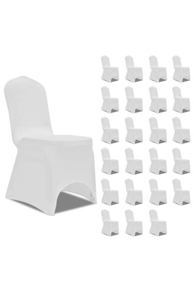 vidaxl Elastic chair covers, 24 pcs., white