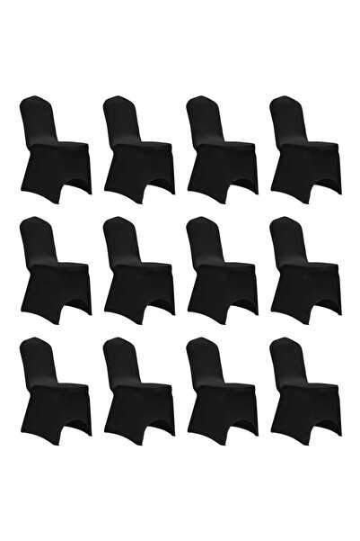 vidaxl Elastic chair covers, 12 pcs., black