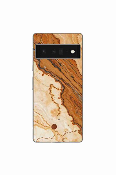 OEM Husa compatibila cu Google Pixel 6 Pro Silicon Gel Tpu Model Caramel Marb...