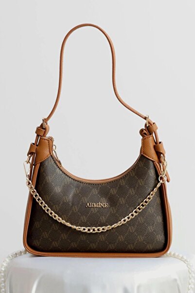 Armine Stylish Brown Dotted Modern Shoulder Bag Women's Convenient Bag Brown