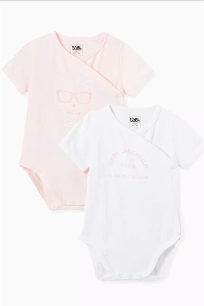 Karl Lagerfeld Kids Ολόσωμα φορμάκια με στάμπα λογότυπου, Σετ 2 τεμαχίων