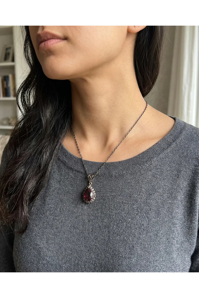 Dorvina Bronze Vintage Women's Necklace Authentic Copper Jewelry Red Crystal ...