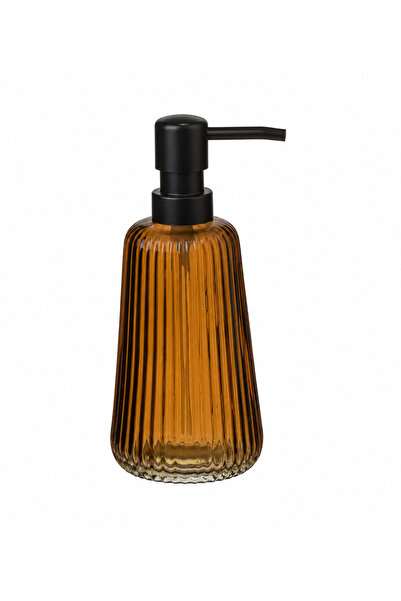 OEM Dozator de săpun lichid, din sticlă, cu pompă neagră, model în relief, 300ml
