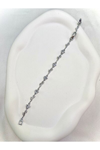 stainless steell Viral Tulip Star Stone Tulip Motif Silver Color Women's Stee...