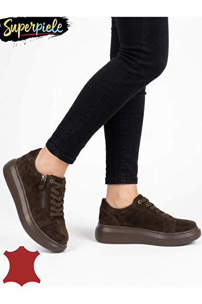ANGEL BLUE Pantofi casual damă din piele naturală cu fermoar și șiret