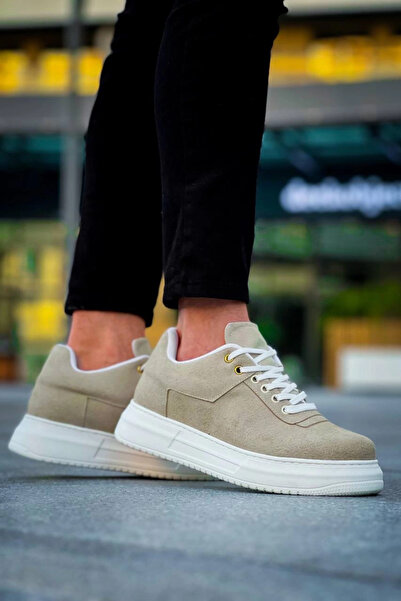 Zerenyus Zrn-X20 Premium High Sole Beige Suede Casual Men's Sneaker