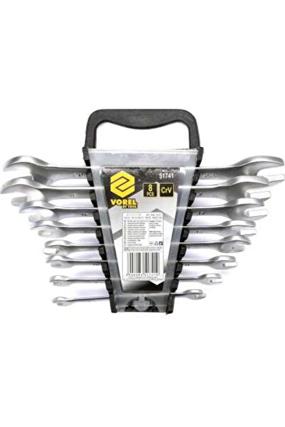 Vorel Set Chei Fixe Satinate 8 Bucăți, 6-22mm