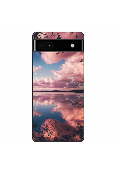 OEM Husa compatibila cu Google Pixel 6A Silicon Gel Tpu Model Pink Clouds