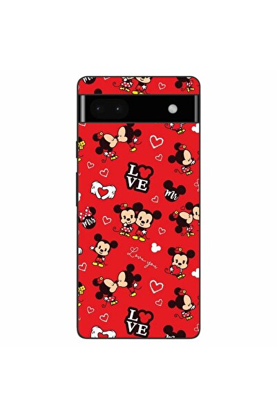 OEM Husa compatibila cu Google Pixel 6A Silicon Gel Tpu Model Mickey Love Pat...