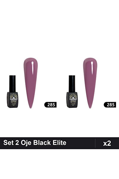global fashion Set 2 Oje Semipermanente Black Elite 8ml, Manichiura UV/LED,