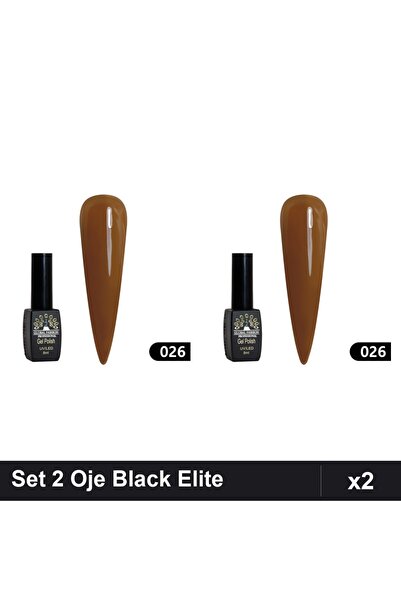 global fashion Set 2 Oje Semipermanente Black Elite 8ml, Manichiura UV/LED,