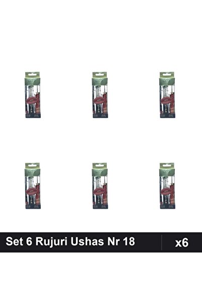 TLM Set 6 Rujuri + Creioane Ushas Nr 18, Manichiură Completă, Nuanță Unealtă