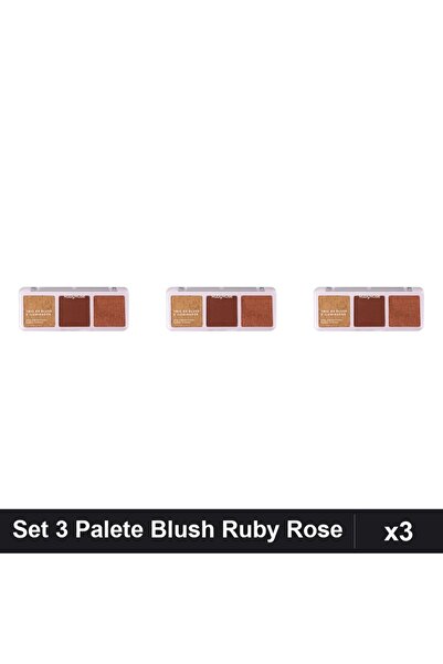Ruby Rose Set 3 Palete Blush și Iluminator Dark Palette, Makeup Profesional