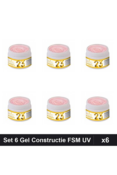 FSM Set 6 Gel Constructie UV LED 15g, Builder Gel Manichiura Profesionala