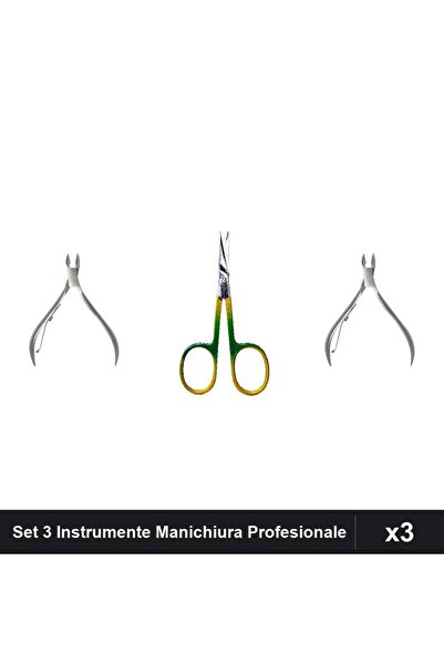 NAİLS Set 3 Instrumente Manichiura Profesionale - Cleste Cuticule, Forfecuta,...