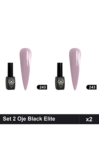 global fashion Set 2 Oje Semipermanente Black Elite 8ml, Manichiura UV/LED Pr...