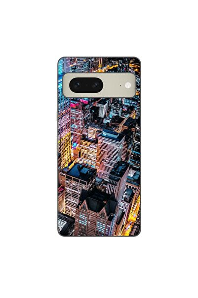 OEM Калъф, съвместим с Google Pixel 7, силиконов гел TPU модел  "Нощен град "