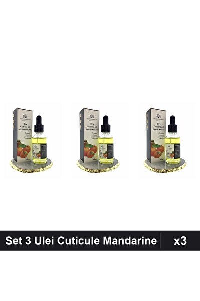 global fashion Set 3 Uleiuri Cuticule cu Pipeta Mandarine 30ml, Îngrijire Ung...