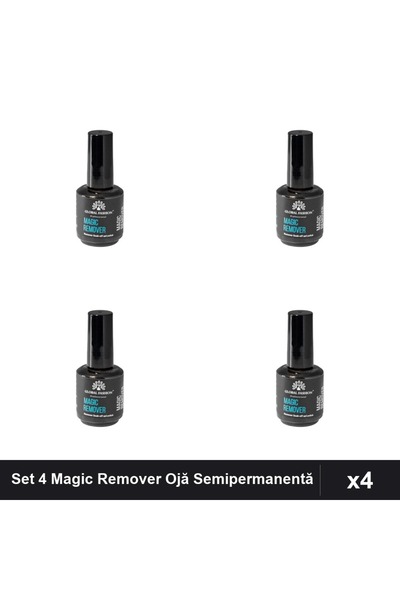 global fashion Set 4 Magic Remover Soluție Înlăturare Ojă Semipermanentă 15ml