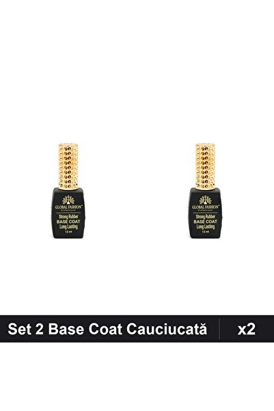 global fashion Set 2 Base Coat Strong Global Fashion, Bază Cauciucată Unghii,...
