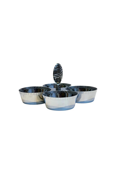 unbranded Divided Serving Platter with Hand-Carved Handle