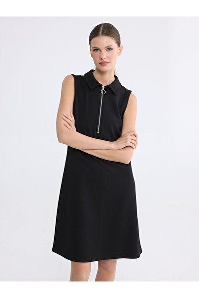 LC Waikiki Trendlucky Polo Neck Pique Mini Dress with a Difference