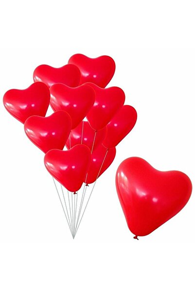 PROCART Set de 100 de baloane din latex roșii în formă de inimă, 30 cm