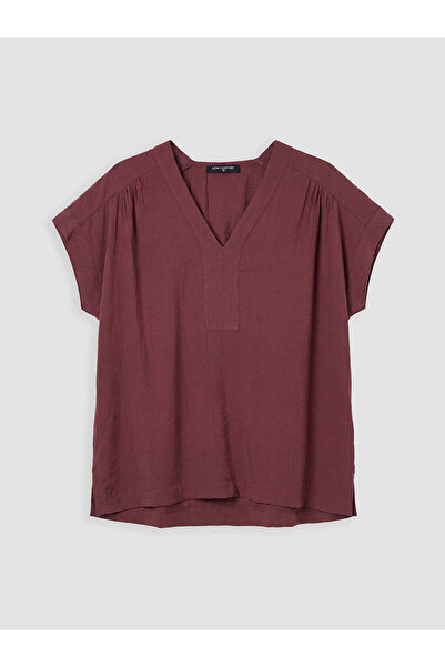 LC Waikiki Nevavm V-Neck Gathered Blouse with a Difference
