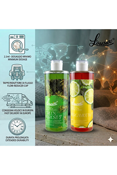 L'ousia Set L’ousia Fresh Balance 2x400g – GF, Bergamotă, Concentrat, Odorizant pentru rufe, până la 320 de spălări