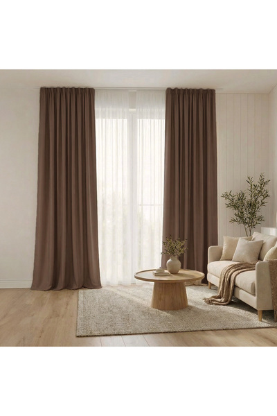ArasyaHome Draperie de Textura Groasa YEMEN 80% Blackout Maro