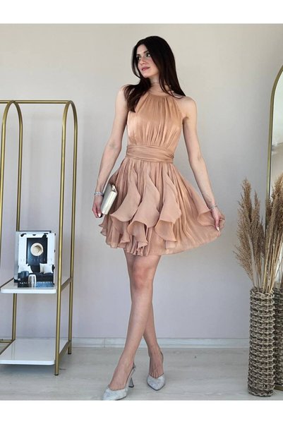 For Angels Rochie scurtă fără mâneci cu guler halter