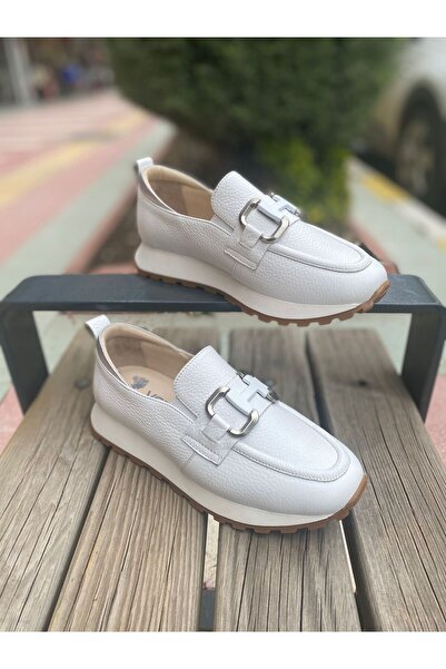 Venüs 26390311Y DOLGU DERİ LOAFER BEYAZ KADIN AYAKKABI