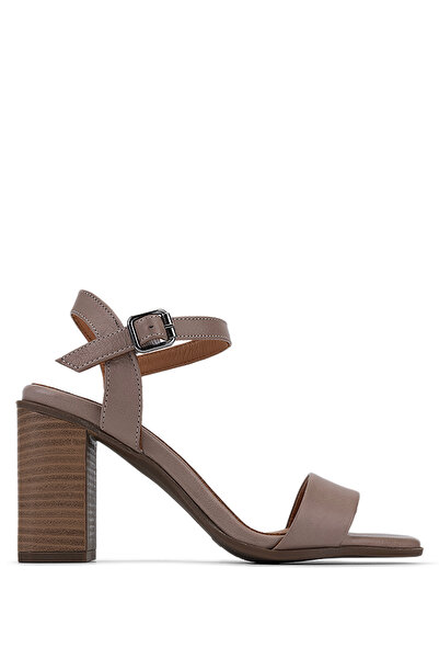 Tamer Tanca Women's Genuine Leather Stone Heeled Shoes