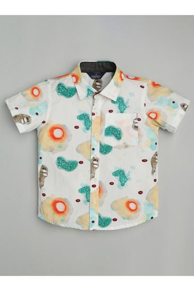 INFINITY By Styli Kids Cotton Short Sleeve Printed Shirt