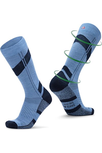 DANISH ENDURANCE Merino Wool Compression Ski Socks, Medium, 18-23 mmHg, Inclu...