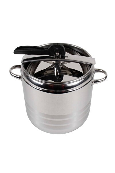 FOXMAG24 12L stainless steel pressure cooker with lid and ergonomic handles, ...