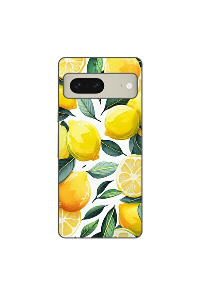 OEM Калъф, съвместим с Google Pixel 8, силиконов гел TPU модел с десен на лимони