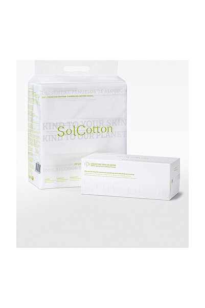 SolCotton 100% Natural Cotton Wipes for Daily Care - Gentle Cleansing and Hig...