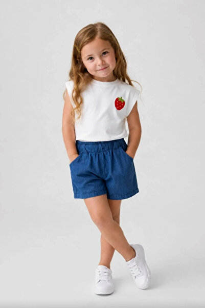 Kidmark Çocuk Modası Girl's Fruit Printed Shorts Set