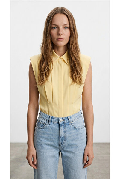 Myra Yellow Shirt with Pen Detail
