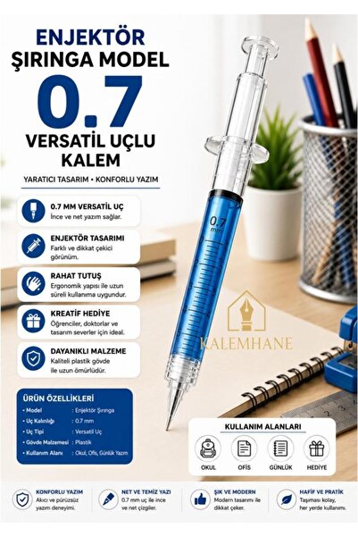 kalemhane Enjektör Şırınga Model Versatil kalem ( uçlu ) 0.7 Mavi