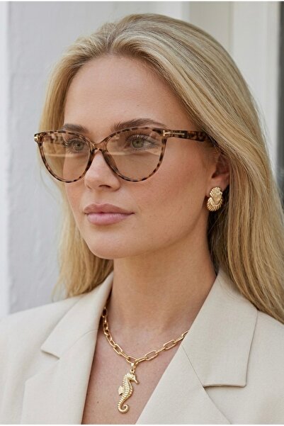 Eyesofia Carolıne Women's Cat Eye Leopard Frame Nude Ultra Light Sunglasses