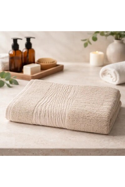 Horecatex Prosop Baie Luxury Linho 600 GSM Bumbac + In Bej 70x140 cm