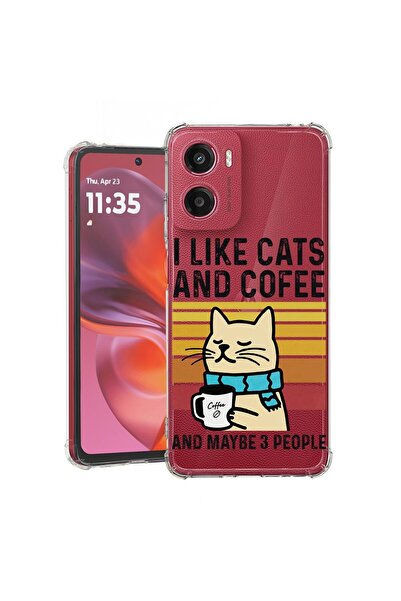 bestcase ¬Æ Husa pentru Motorola Moto E15, Anti Shock 1.5MM, Cats And Cofee, ...