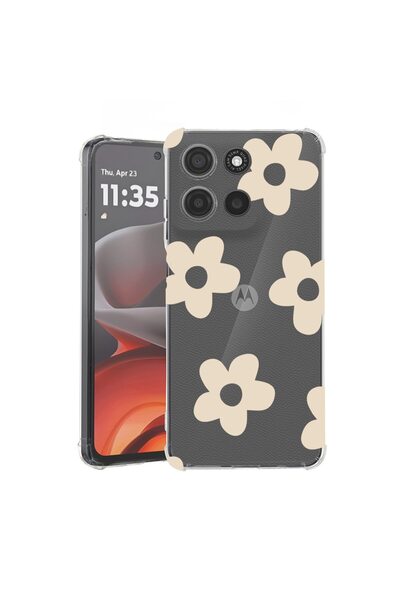 bestcase Αντικραδασμική Θήκη Συμβατή με Motorola Moto G77 / G67, Ρετρό Μαργαρ...